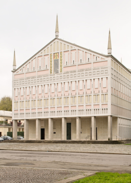 Church of Santa Barbara by Mario Bacciocchi, Metanopoli, San Donato Milanese, Italy. 