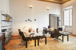 Interior photography of Il Foglio editorial offices at Palazzo Nari, Rome